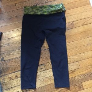 Fabletics 3/4 leggings with fold-over top
